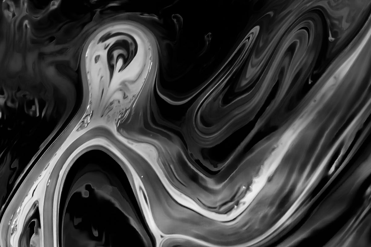 A deep hollow feeling conveyed through a monochrome abstract soap film photograph