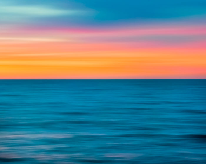 Gorgeous seascape photograph created with Intentional Camera Motion to create a painterly effect.
