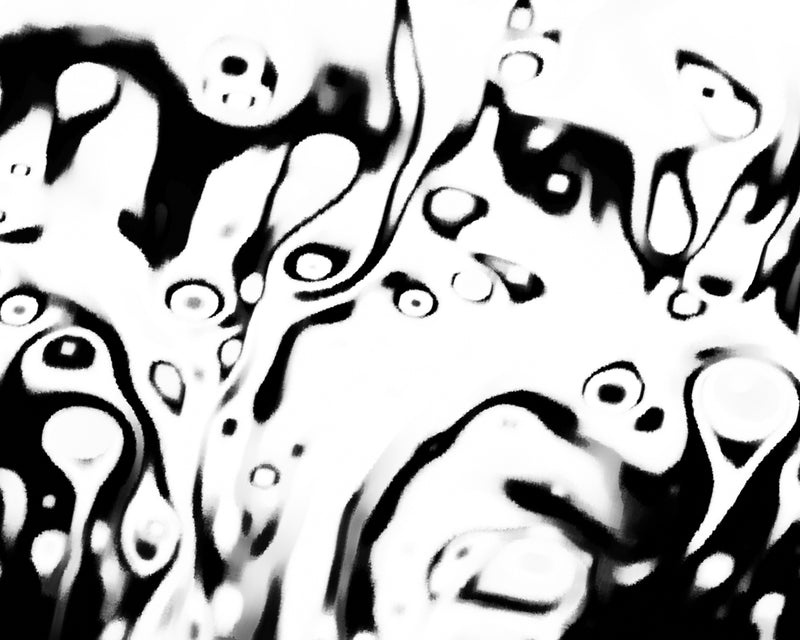 Deep sorrow seen in a monochrome abstract photograph of soap film