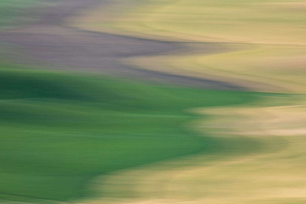 The rolling hills of Palouse photographed with Motion Blur to create abstract nature photography